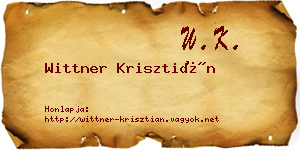 Wittner Krisztián névjegykártya